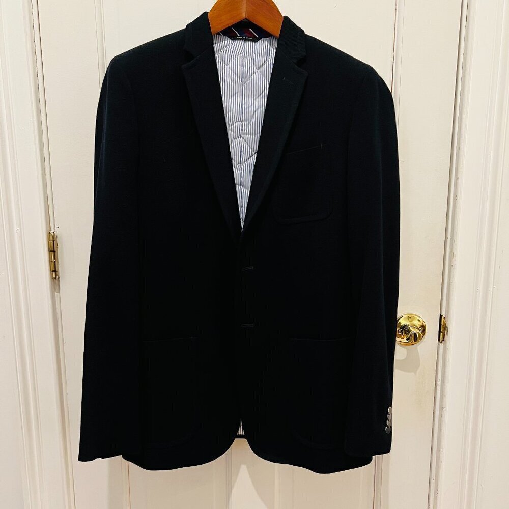Banana Republic Sport Coat Mens 40 L Navy Blue Tailored Fit Wool Blazer